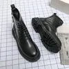 BOTAS OUTONO E WINTER MEN CORBIO GRANDE DE CABEÇA ZIPPER GROSTA ANTI-SLIP ANTIMENTO DURÍVEL TAMANHO CURTO DE 38-44MALE BOOT