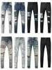 Motorrad Ksubi Jeans AMS Jeans Ksubi Herren Designer lila Amri für Männer Denim mit Löchern Mann Straight Bein Reißverschluss Amari Hip Hop Bikers Motorrad True Jeans N7zz