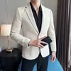 Agranaje de moda para hombre Slim Fit DeerSkin Velvet Elegante Blazer Blazer Blazer Business Browing Wedding Boded Tize 4xl-S 240409