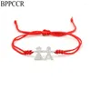 Charm Bracelets BPPCCR Cute Lovely Boys & Girls Silver Color For Men Women Lovers Couples Red Rope String Lucky Braid Bracelet