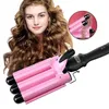 Professionell Curling Ceramic Hair Curler Wave Waver Styling Tools Styler Wand Three Barrel Irons Automatic 240412