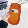 Luxe cowhide mode telefoonhoes Universal Leather Mini Bag verstelbare schouderband 2 kaarthouder voor iPhone 15Pro Max 14 voor Samsung S24ultra S23 Oranger kleur
