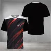 Fashion Boutique Sports Leisure Loose Size Mens T-shirt Badminton Sports Running 3-color Pattern 3D Printed Sport Short Sleeves 240420