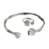 Catena creativa creativa irregolare luna di pietra bracciale estetica fiore bocciolo braccialetti regolabili ad aprire per donne gioielli di moda 1x y240420