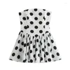 Damestanks zomer polka dot dompel top 2024 casual backless strapless sexy elegant chic