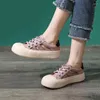 Sapatos casuais renda vermelha feminina calçados altos no dedo do pé de plataforma em designers diários de rotina venda 39