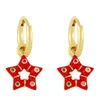 Orecchini per stalloni in Fashion Colorful smalto Star Hoop per donne Bohemia 18K Gold Zircon Huggie Earring Party Gioielli