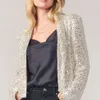 2024 New Spring Sequin مزاج طويل الأكمام متوسطة الطول بدلة صغيرة مع سترة ملونة للضرب للنساء