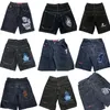 Y2k retro gotiskt mönster tryck jnco denim shorts 2000s stil hip hop baggy sommar män kvinnor strand jeans jorts gym shorts 240409