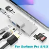 ステーションハブタイプCUSB CドッキングステーションMicrosoft Surface Pro 9 8 X 4K HDMICAPTIBLE USB 3.0 RJ45 PD 100Wカードスロットリーダー