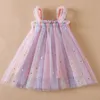 Toddler Baby Girl Dress Rainbow Ceile Tiulle Tutu Vestidos 15 Y Kids Birthday Party Princess Set Summer Summer Sweet Stroje 240416