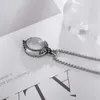 Подвесные ожерелья Творчество винтажное серебряное цвет овальный подвесной ожерелье для женщин для женщин парфюм -бокс -вечеринка подарки на день рождения подарки Y240420