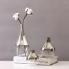 Vasen Gradient Glass Blumenkern Dekoration Geschenk Weihnachten Home Vase Trocknen nordisches Silber