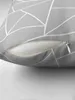 Pillow White Mosaic Lines On Silver Gray Throw Cover Luxury Decorative Sofa