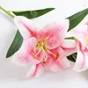 Flores decorativas 6pcs de alta qualidade lírios falsos buquê diy bouquet artificial para decorações de casamento decoração de casa decoração de casa mariage