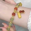 Cadena Estilo chino Precioso brazalete de cuentas exquisitas Muñecas afortunadas Joyas de moda de colgante de maní de maní para mujeres regalos y240420