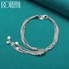 Chain Bracelets Wedding Charms Heart Lovely Lady Valentine Gift Beautiful Fashion Women Jewelry 8inches 20cm Y240420