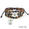 Chain Handmade 12 Zodiac Sign Wooden Bead Bracelet Constellation Glass Snap Button Bracelets For Women Men Y240420