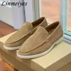 Scarpe casual classiche camminate piatte da uomo in pelle scamosciata slip-on comfort moca