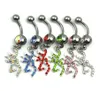 D0070 Browning Deer Belly Butly Button Ring Mix Colours0123863030