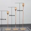 Candle Holders 3 Set Chinese Stijl Metalen Kandelaars Eenvoudige Gouden Bruiloft Decoratie Bar Party Woonkamer Decor Home Kandelaar