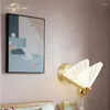 Wall Lamp Nordic LED Lamps Postmodern Metal Acrylic Butterfly Sconce Bedroom Living Room Corridor Indoor Lighting Fixture Decor