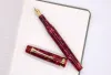 Pennen Jinhao Red Resin Barrel Fountain Pen EF/F/M/Bent Fijne NIB 0,38 mm Gold Trim W/Converter Business Office School Supplies