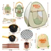 Ensemble de camping pour enfants avec tente de jeu 40pcs Jouet extérieur avec lanterne à huile légère Lantern Camping joue de 3 ans jouet extérieur intérieur 240418