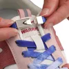 Sko delar 23 färger tryck på lås skosnör utan slipsar 8mm bredd platt elastiska snören sneakers barn vuxna inga slips skor tillbehör