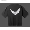 Men's T-Shirts 2024SS Designer s Classic Wests T Shirt Thr Party Joint Peace Dove Printed Washing Water Short Slves High Strt Mens And Womens Yzys Ts Y240420