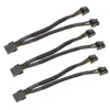 2024 25cm Câble adaptateur GPU à collier Y tressé PCIe 8 broches Femelle à double broche 2x8 (6 + 2) Câble d'extension de l'adaptateur d'alimentation PCI Express mâle - pour