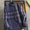 Formell designerskjorta herrmodeförening Öppna foder Men's Business Casual Plädlång långärmad skjorta Asiatiska storlekar M-XXXL