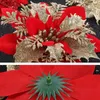 Dekoracje świąteczne 5/10 PCS sztuczne kwiaty Glitter Fake Flower Merry Tree Home ozdoba szczęśliwego roku Prezent