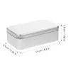 Storage Bottles Metal Tin Box Rectangular Container: 4pcs Empty Tinplate Boxes Candy Gift Wrapping Case Bins Basket Birthday Party