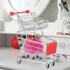 Mini Shopping Cart Supermarket Mode Desktop Toy Handcart Office Toys Decorations Ornament smidesjärn Små modeller Hem 240420