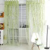 Pastoral Green Willow Sheer Curtains Window Yarn for Living Room Tulle Fabrics Kitchen Gauze Simple Curtain Panel Home Textiles 240416