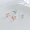 Orecchini per borchie Trendy Silver Rose Color Lucky Cloud Opal Cute Small for Women Girl Gift Fashion Gioielli Dropship Wholesale all'ingrosso