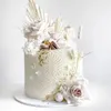 装飾的な花20-25cm DIY手作りミニドライフラワーブーケパームケーキトッパーデコレーションフローラルアレンジメント