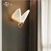 Wall Lamp Nordic LED Lamps Postmodern Metal Acrylic Butterfly Sconce Bedroom Living Room Corridor Indoor Lighting Fixture Decor