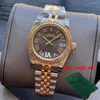 Relógios de pulso Lady Automatic Watch for Men Watches mecânicos calendário de aço inoxidável Prata Diamantes de Dialol Black Green Green Green Buzel 31mm