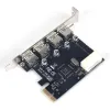 Kaarten PCIE Riser Uitbreidingskaart 4 Poorten USB PCI Express PCIE USB 3.0 Highspeed Hub -adapter voor pc -computeraccessoires