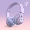 Słuchawki Nowy produkt BT06C+ Headponted Wireless Bluetooth Children's Słuchawka z mikrofonem Śliczna moda Luminous RGB Music Girl Headset