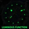 Relógios de pulso Lige Mechanical Watch Fashion Casual Waterproof Movimento Automático para Men Silicone Strap Hollow Tourbillon Luminous Clock