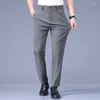 Męskie spodnie wiosna lato swobodny biznes rozciągliwy Slim Fit Elastyczna pasa jogger koreańskie klasyczne cienkie czarne szare spodnie Mężczyzna