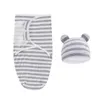 2PCSSET 06 Mês Algodão Sleeps Macke Baby Swaddle Blank Hat Hat Set