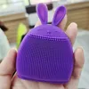 2024 1 pc Forme de lapin Silicone Nettoyage Nettoyage Brosse Face Faire Produit Pores Nettoyer Exfoliator Face Brousse de broussaille