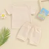 Set di abbigliamento abiti estivi per neonati set da tasca da abbigliamento da ricamo per lettere a maniche corte