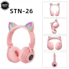 Earphones Bluetoothcompatible Wireless headphones with Mic Cute Cat Kids Girls Stereo Music Gamer Helmet Gaming Headset Support SD card