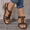 Sandals Wedge Women's Thick-soled Summer Style American Casual Soft-soled Mother Shoes Plus Size Retro Roman Zapatos