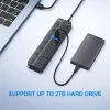 Hubs USB 3.0 Hub USB Splitter 3 0 Multi USB Hub 4 7 Expander с индикатором светодиода включенного/выключателя 3.0 2.0 HAB 30 120 -см кабель для ПК